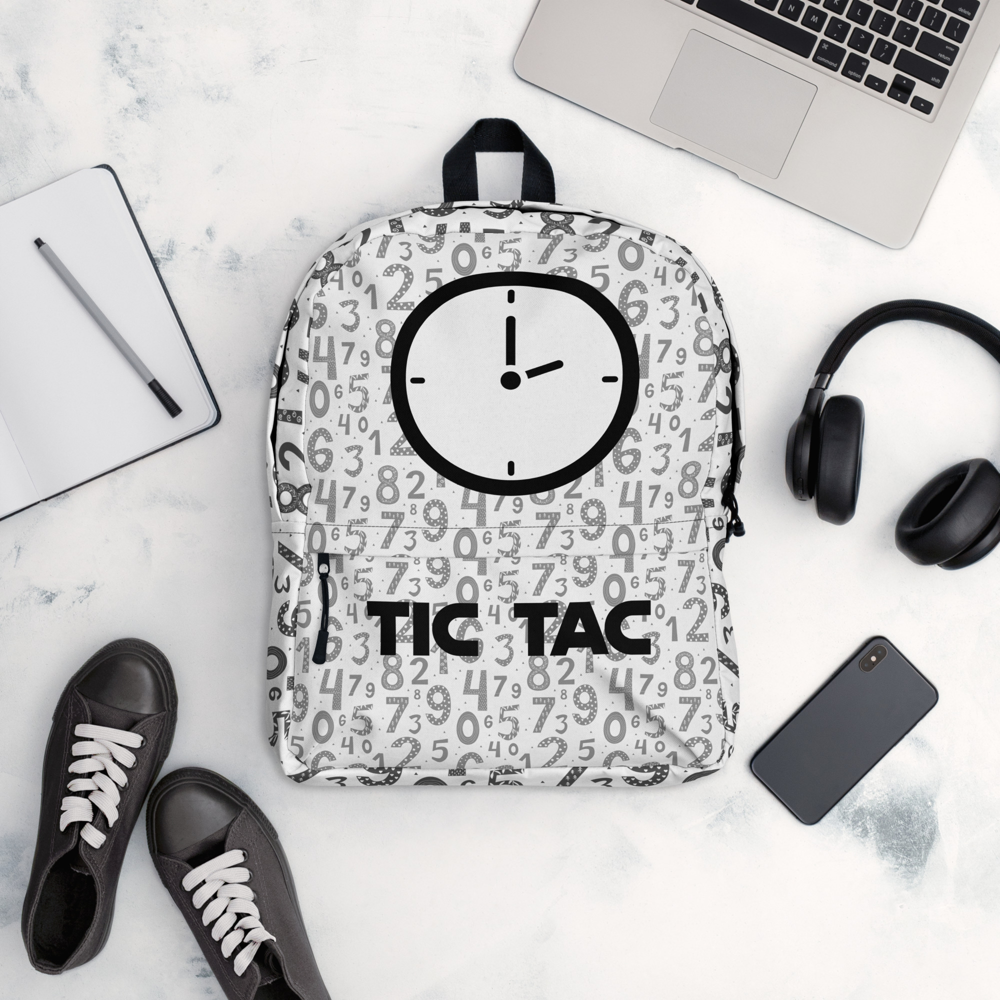 A Watch And A Set Of Numbers Backpack - الصورة 3