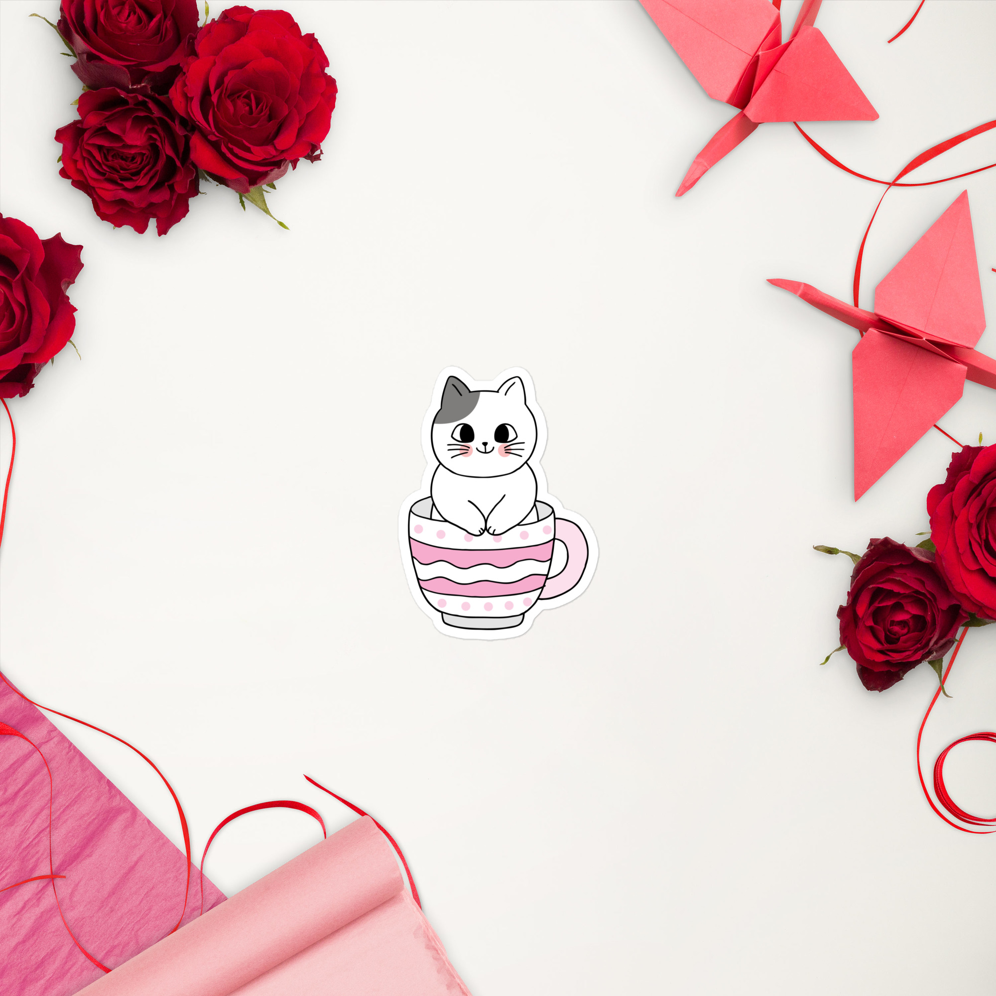 cat in a cup stickers - الصورة 5