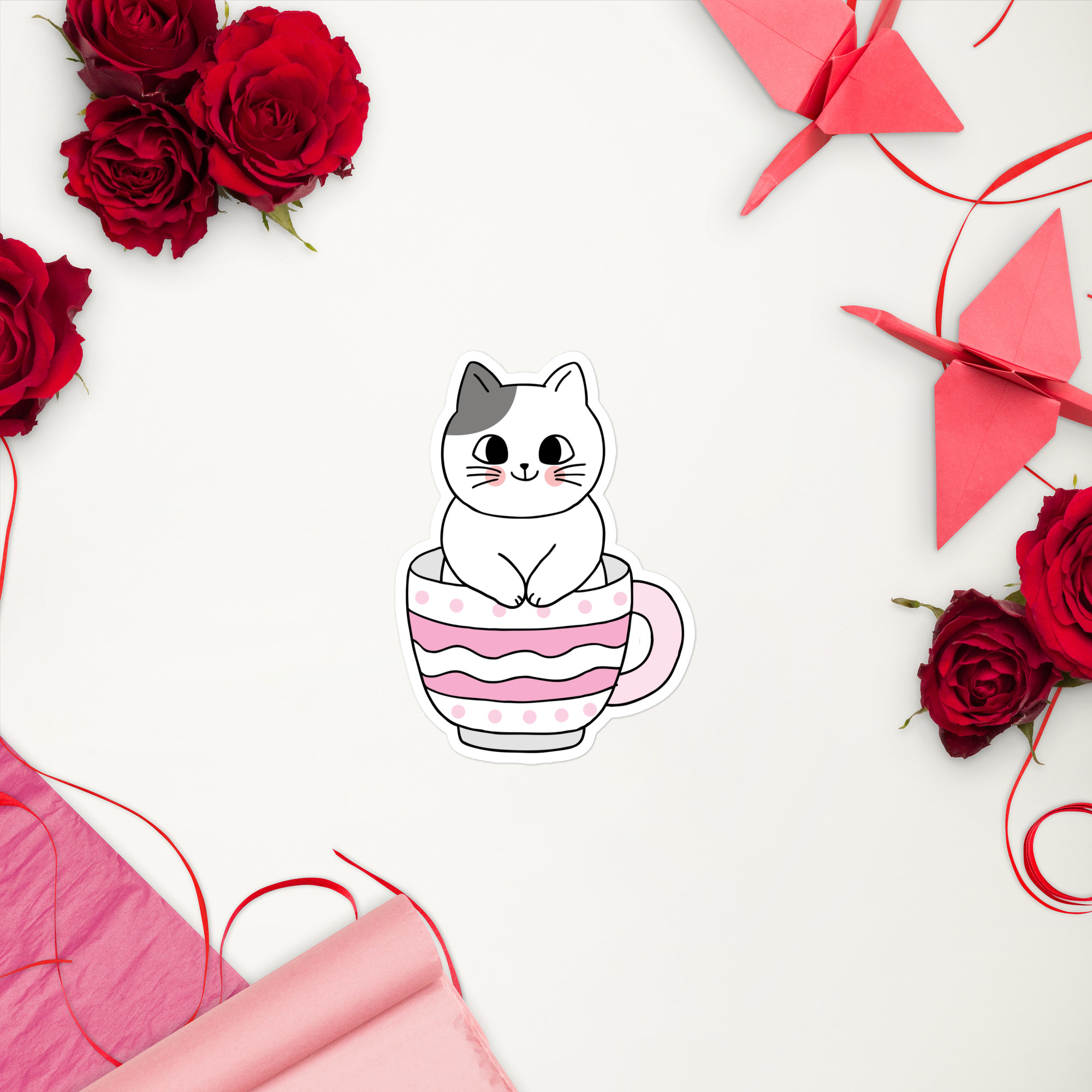 cat in a cup stickers - الصورة 6